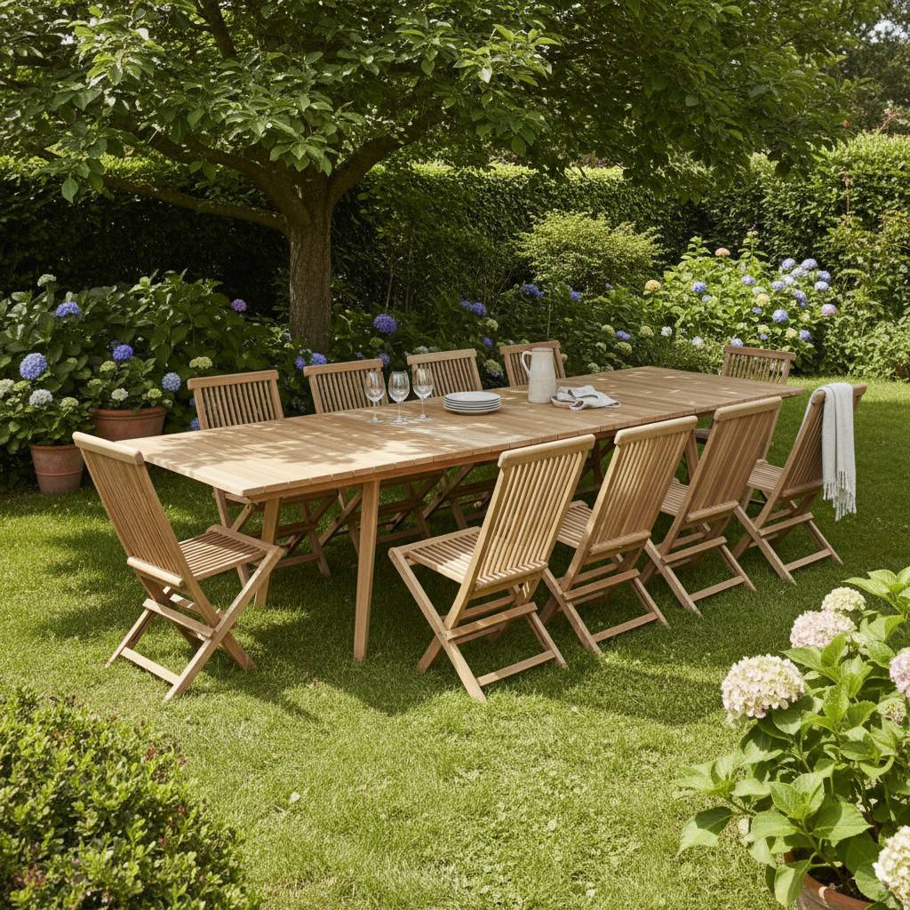 Teck'Attitude - Salon de jardin en teck massif Oasis, 10 places - TECK'Attitude - Image 3