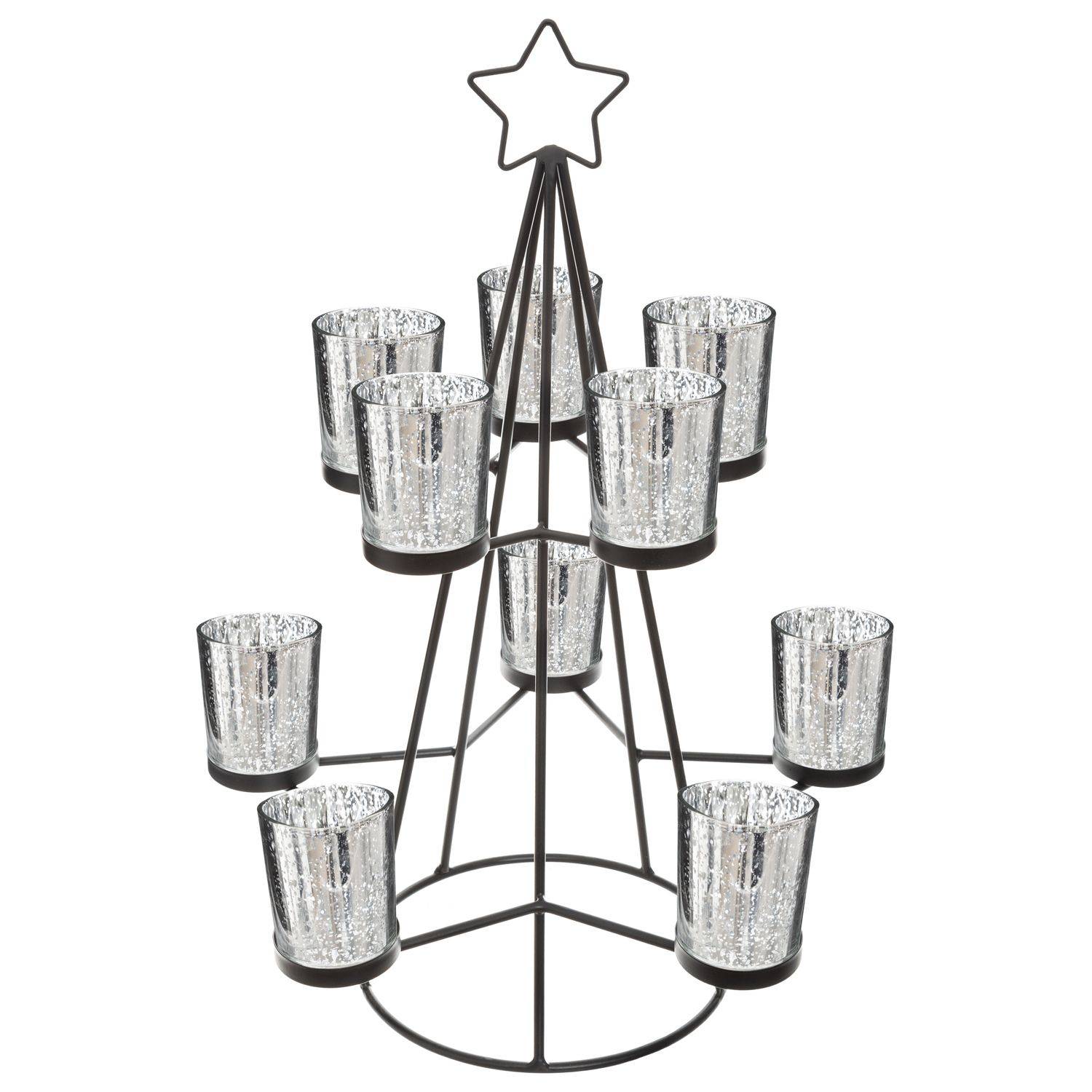 Fééric Lights & Christmas - Photophore de Noël design métal Sapin - Noir - Féérie Lights & Christmas