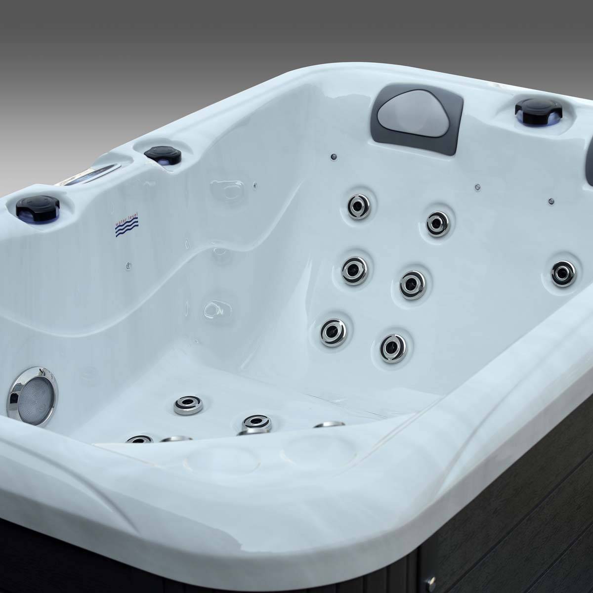 Water Clip - WATERCLIP Spa acrylique ARKOS 3 places - 22 Hydrojets - 720L - Ozonateur et couverture inclus - 200 x 125 x 72cm - Blanc - Image 4