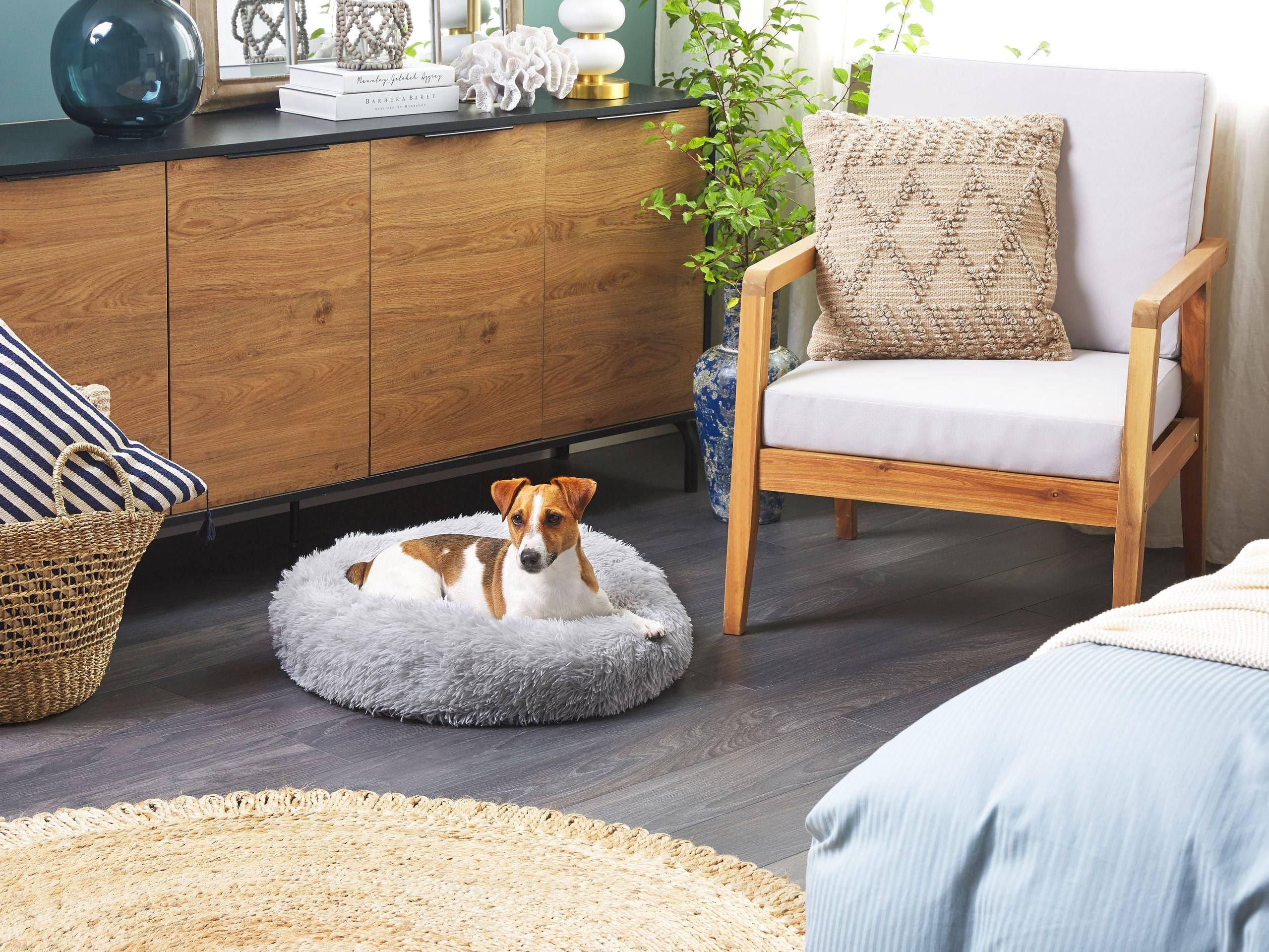 Beliani - Lit pour animal Fourrure synthétique Gris clair KULU - 60x60x15- Beliani - Image 1