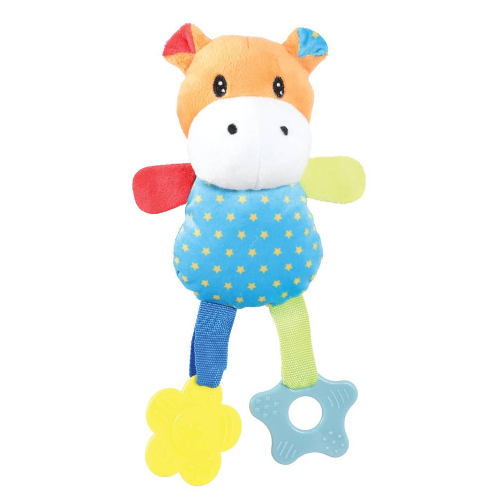 Animallparadise - Peluche rio hippopotame bleu anneau à mordiller 26 cm jeux pour chiots - Imagen 1