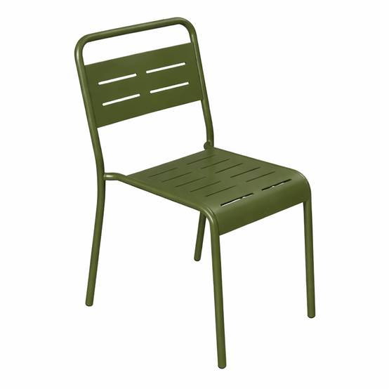 Lot de 6 chaises de jardin empilables vertes BERGAME - Image 1