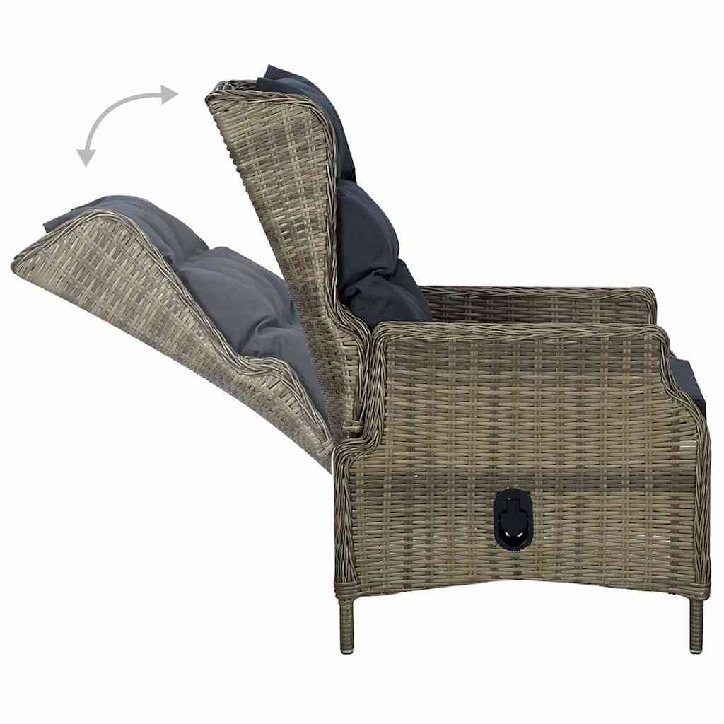 Fauteuil de Jardin Inclinable en Résine Tressée avec Coussins Douillets pour Balcon Marron – ComfortXL Outdoor Living - Image 4