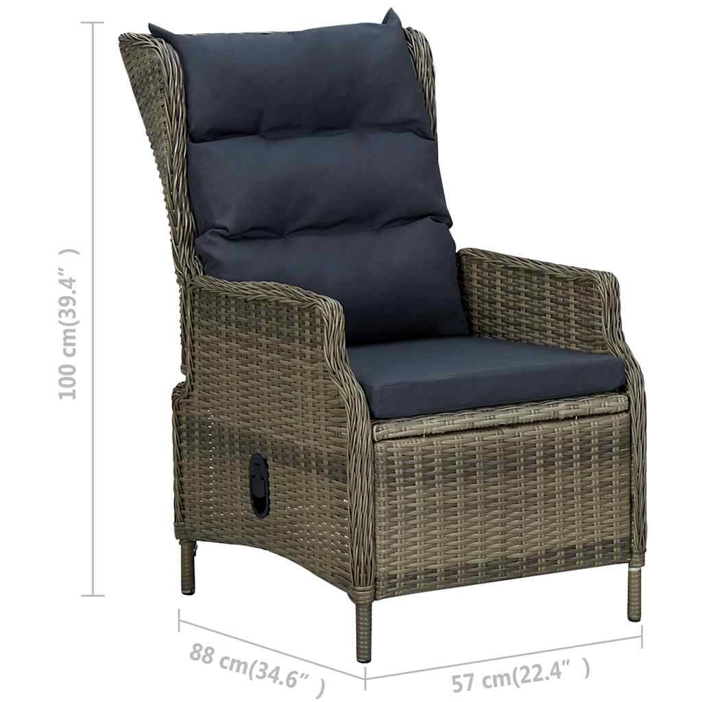Fauteuil de Jardin Inclinable en Résine Tressée avec Coussins Douillets pour Balcon Marron – ComfortXL Outdoor Living - Image 7