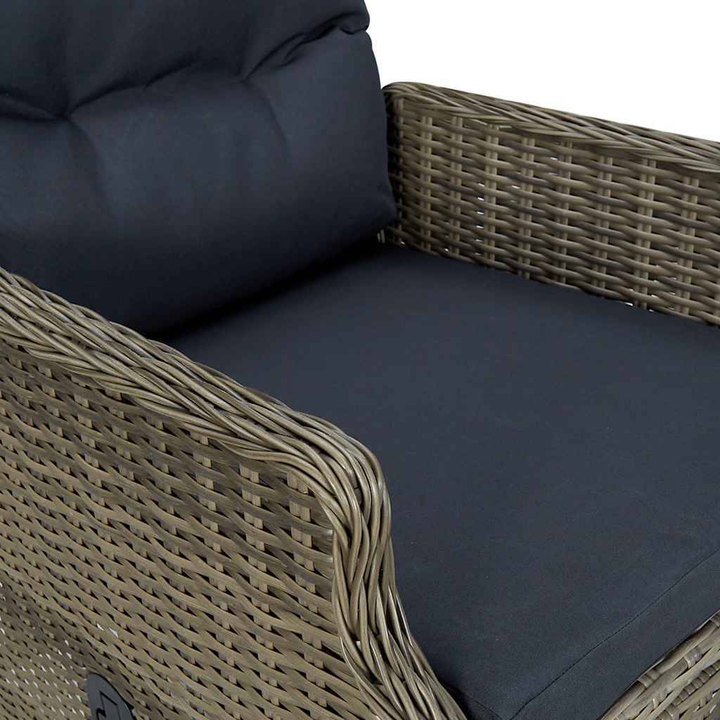 Fauteuil de Jardin Inclinable en Résine Tressée avec Coussins Douillets pour Balcon Marron – ComfortXL Outdoor Living - Image 6