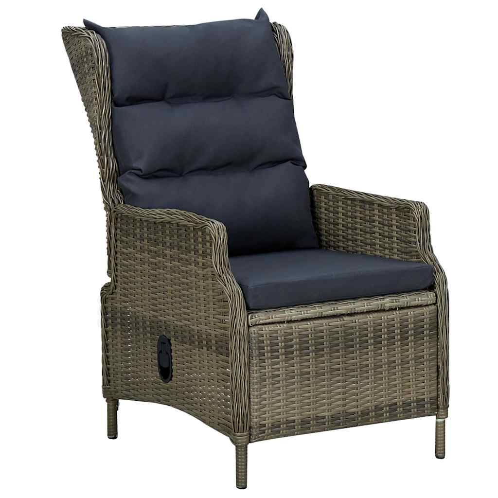 Fauteuil de Jardin Inclinable en Résine Tressée avec Coussins Douillets pour Balcon Marron – ComfortXL Outdoor Living