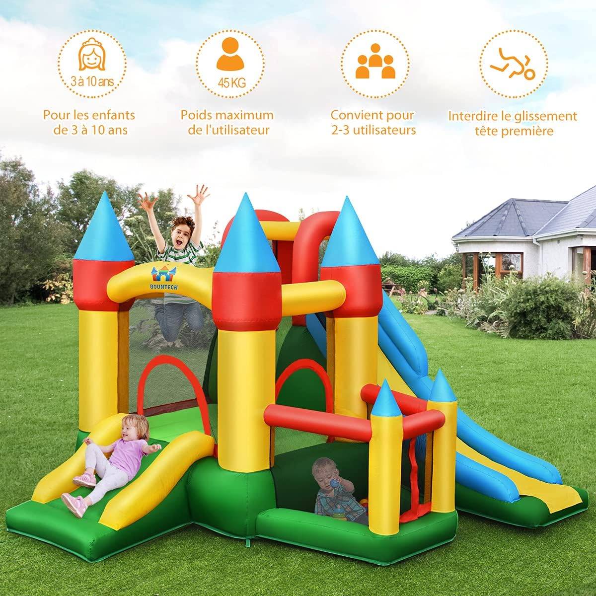 Structure gonflable avec souffleur pour enfants de 3 à 10 ans 330 x 300 x 210 cm - Image 2