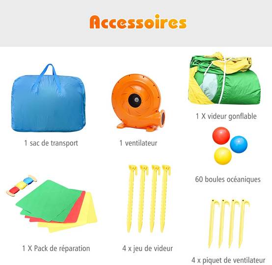 Structure gonflable avec souffleur pour enfants de 3 à 10 ans 330 x 300 x 210 cm - Image 8