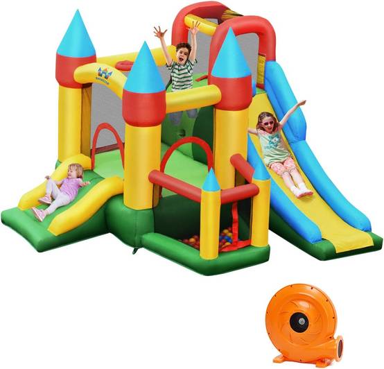 Structure gonflable avec souffleur pour enfants de 3 à 10 ans 330 x 300 x 210 cm - Image 1