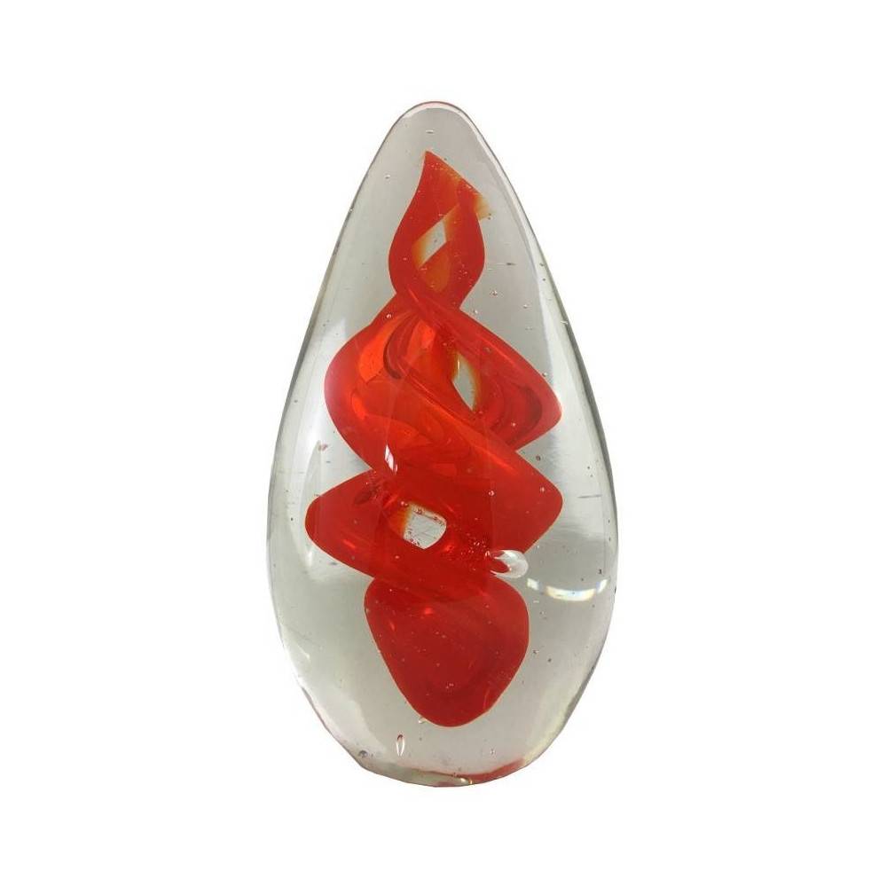 Presse papier sulfure "Spirales" en verre orange 14 x 8.5 cm Chemin de campagne - Imagen 1