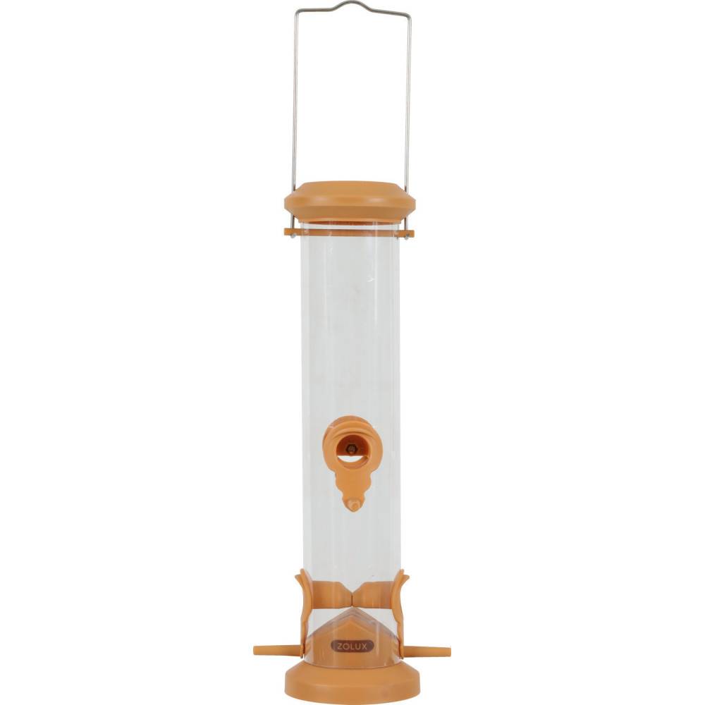 Mangeoire silo à graines, orange, hauteur 44 cm pour oiseaux - Imagen 2