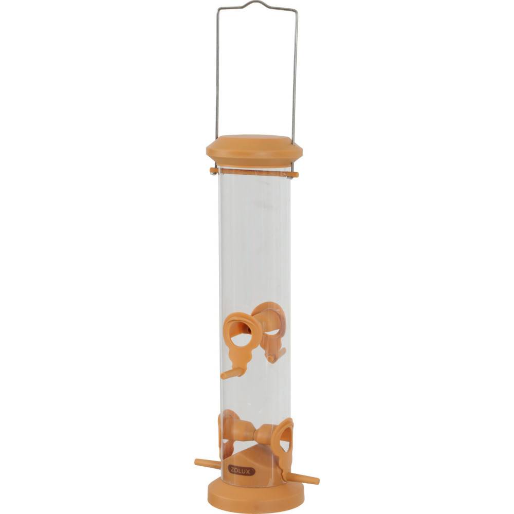 Mangeoire silo à graines, orange, hauteur 44 cm pour oiseaux - Imagen 1