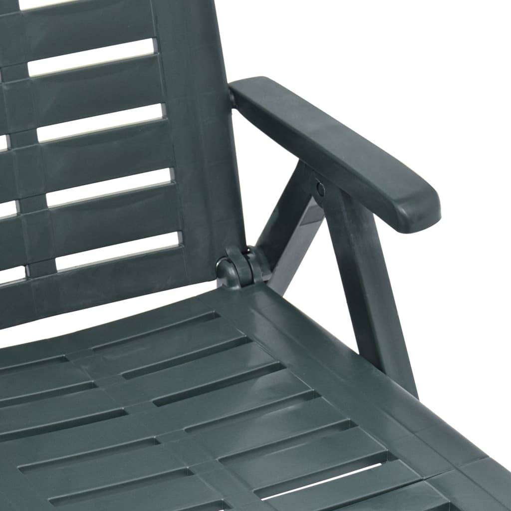 Bain de soleil pliable - Transat - Chaise longue Plastique Vert - MEUBLE PRO - Image 8