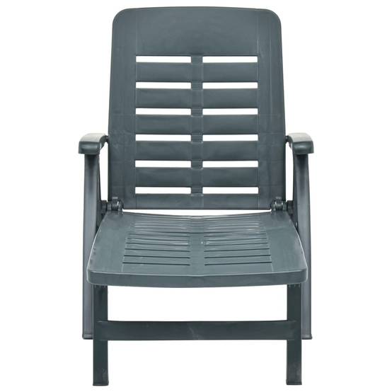 Bain de soleil pliable - Transat - Chaise longue Plastique Vert - MEUBLE PRO - Image 1