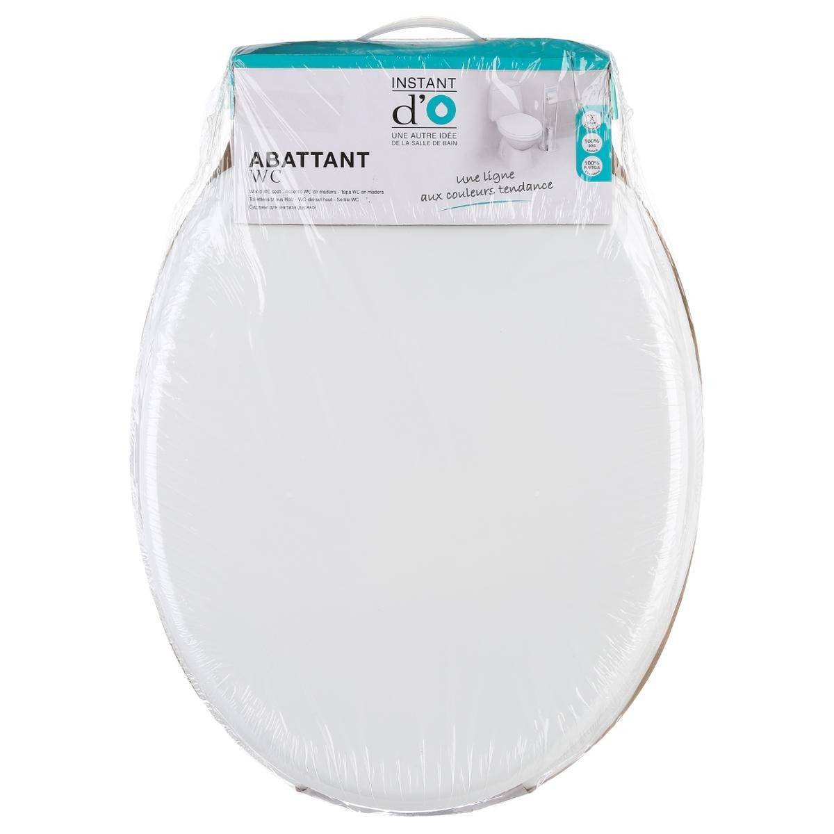 Abattant WC en Bois "Bathroom" 43cm Blanc - Image 4