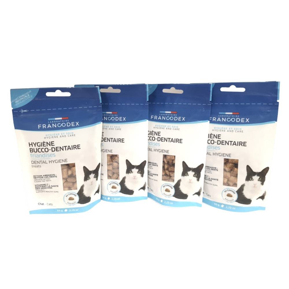 Francodex - Francodex - Pack Friandises Hygiène Bucco-Dentaire 4 x 65g Pour Chatons et Chats - Image 1