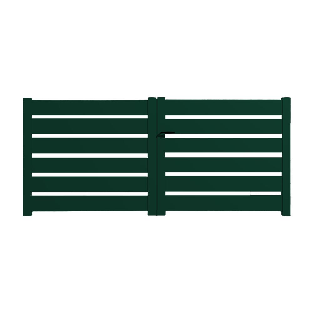 Portail Packit - Portail alu battant SAH en kit dim. L.4000 (entre piliers) x H.1500 mm  Vert (RAL 6005)