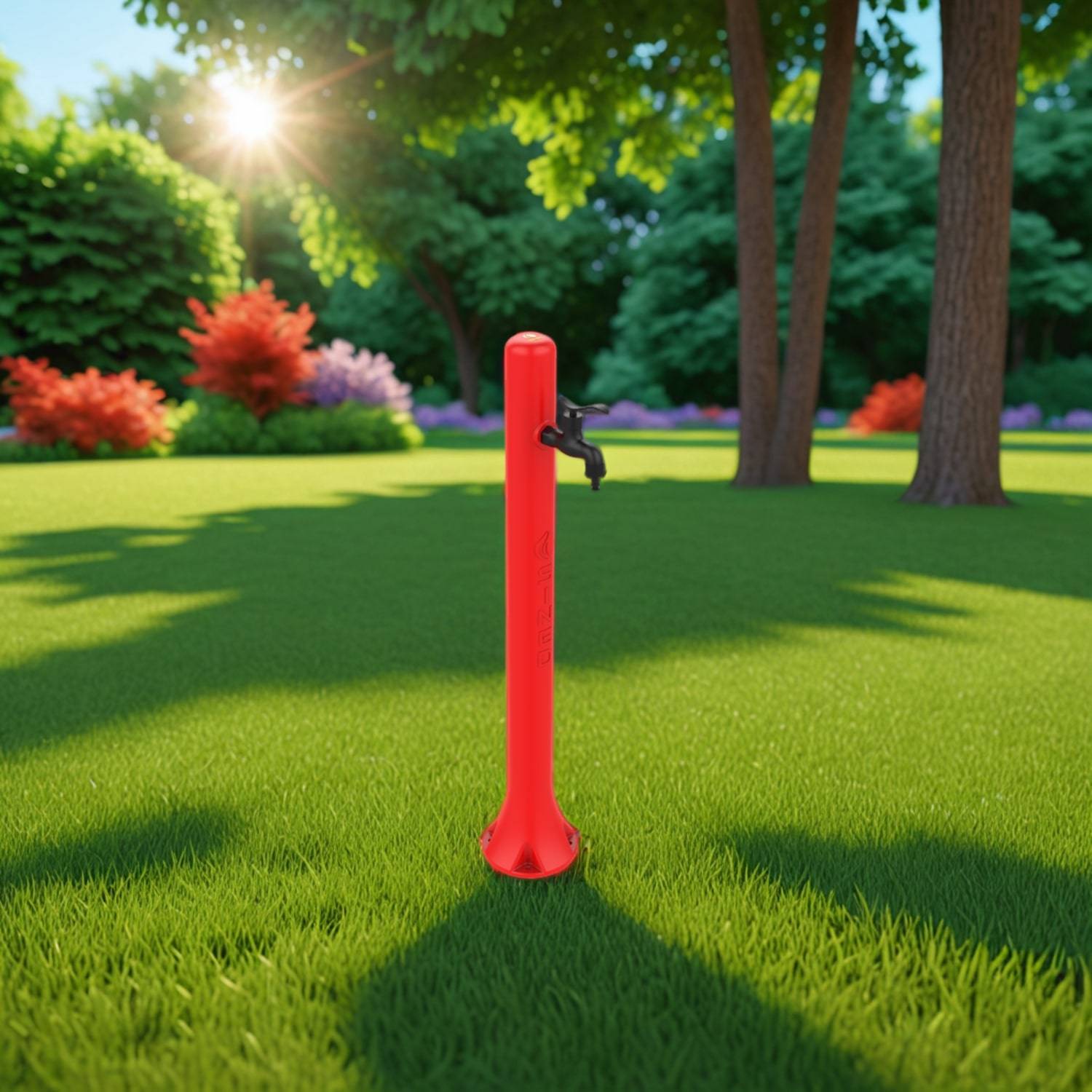 Sined Fontana Acqua Rossa Fontaine De Jardin En Polyethylene Rouge - Image 1