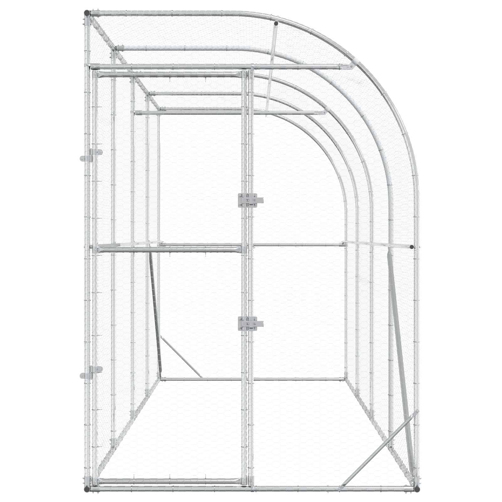 Vidaxl - Poulailler contre le mur Argenté 600 x 150 x 215 cm vidaXL 3434716 - Image 5
