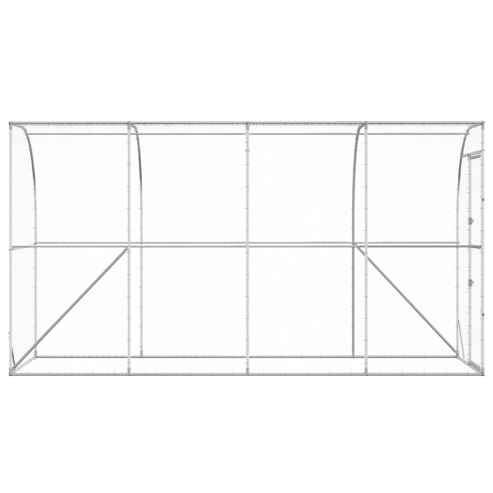 Vidaxl - Poulailler contre le mur Argenté 600 x 150 x 215 cm vidaXL 3434716 - Image 6