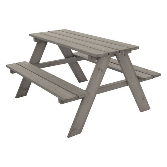 Ml-Design - Table de Pique-Nique avec 2 Bancs, Gris, Ensemble de Jeu pour Enfants, en Bois Massif, avec 4 Places - Image 1