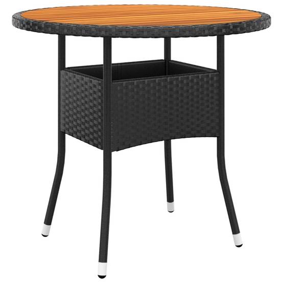 PANGIVO - Table de jardin noire résine tressée et bois d'acacia 80 x 75 cm - PANGIVO - Image 1