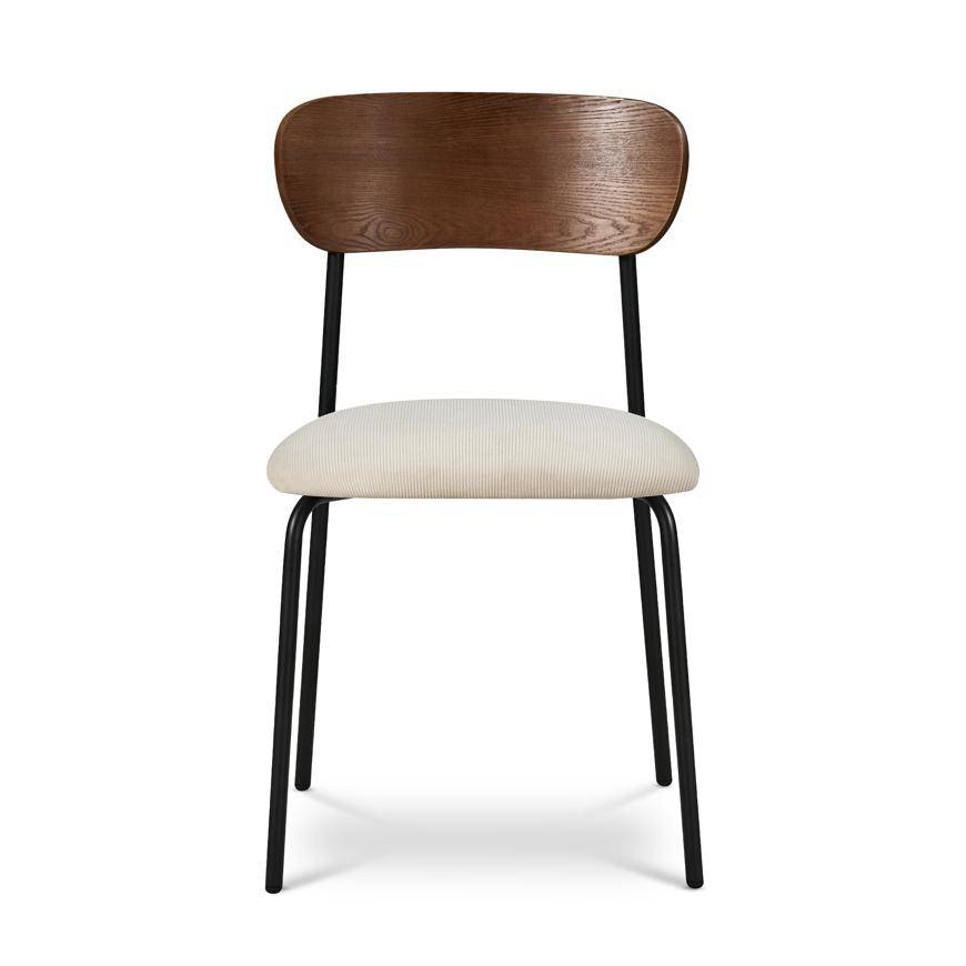 Sicaan Lot de 2 chaises scandinaves OLIVIA velours côtelé beige - Image 4