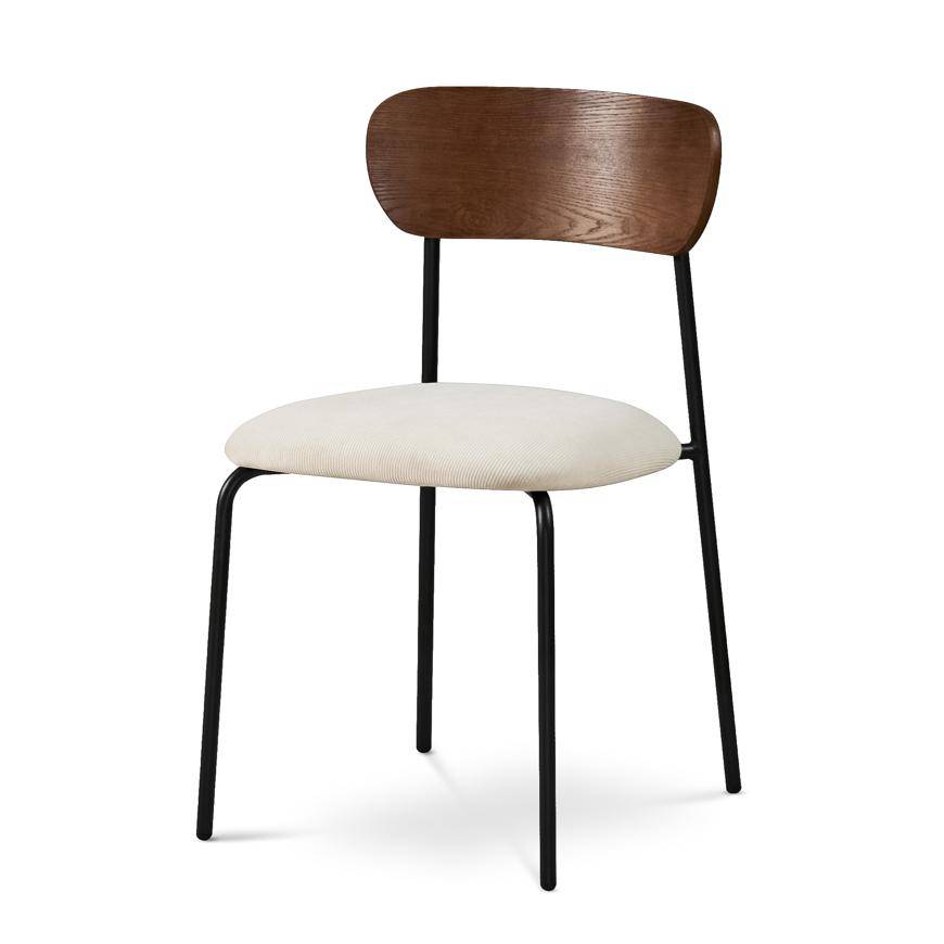 Sicaan Lot de 2 chaises scandinaves OLIVIA velours côtelé beige - Image 5