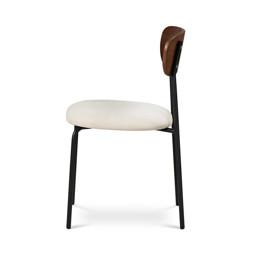 Sicaan Lot de 2 chaises scandinaves OLIVIA velours côtelé beige - Image 6