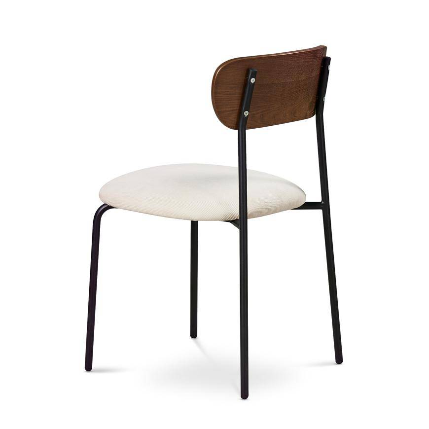 Sicaan Lot de 2 chaises scandinaves OLIVIA velours côtelé beige - Image 8