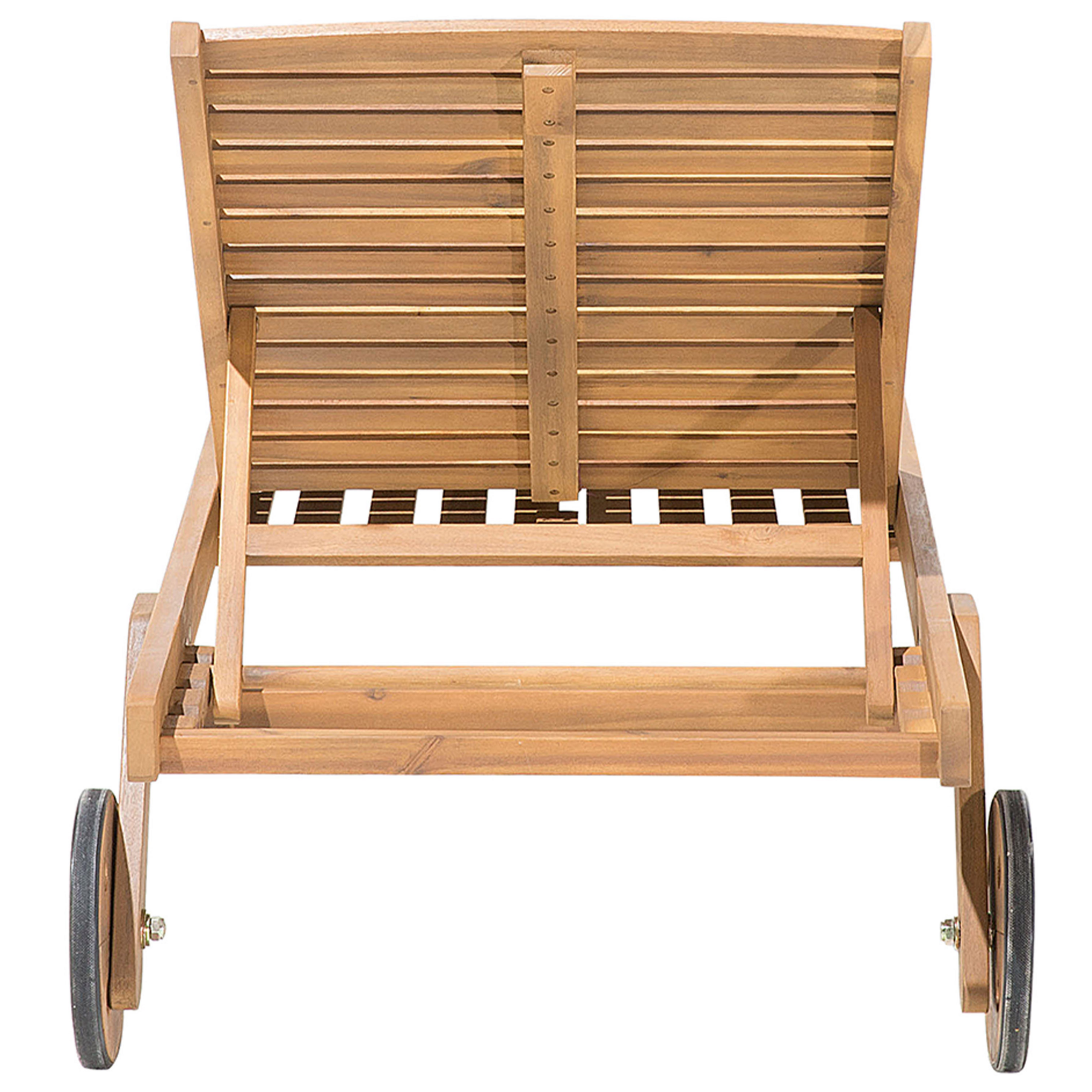 Beliani - Chaise longue Acacia Marron clair CESANA - Beliani - Imagen 8