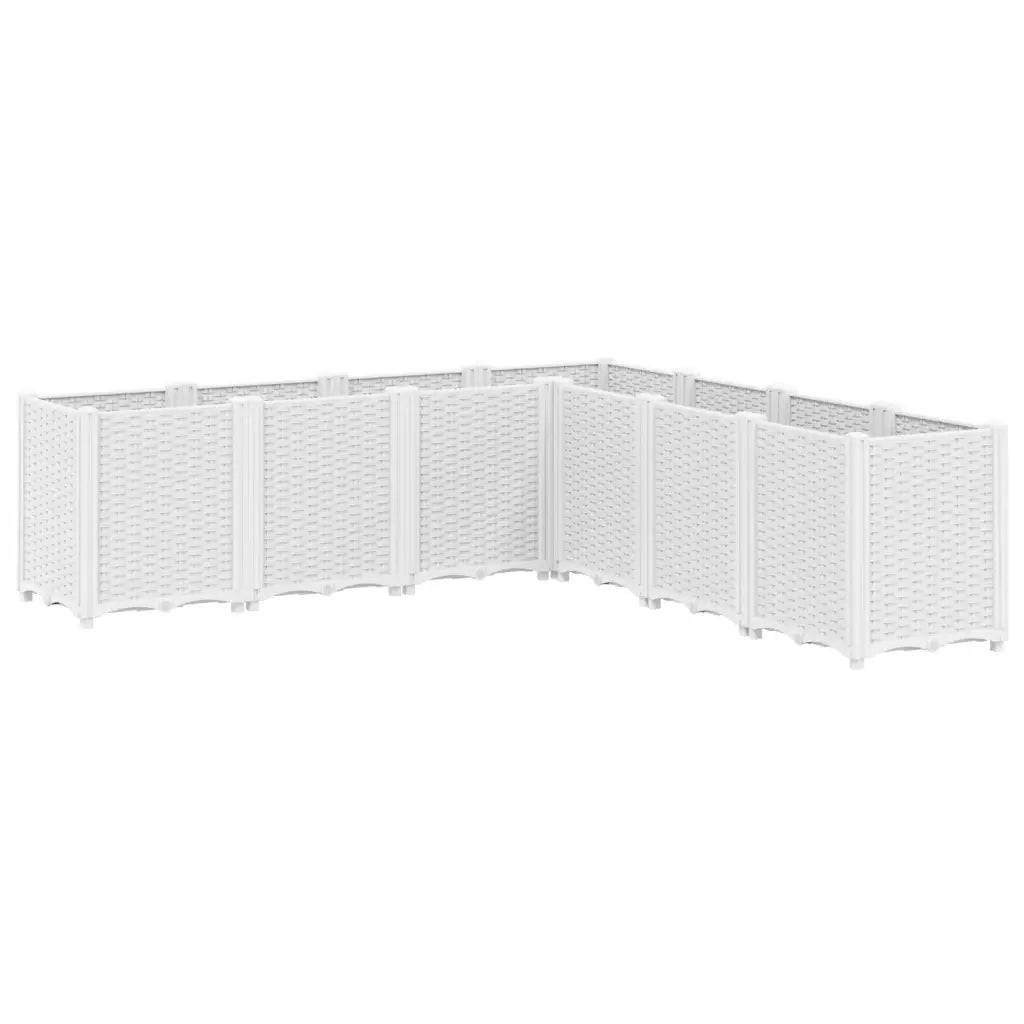 Helloshop26 - Jardinière modulable blanche 160 x 160 x 53 cm idéale pour plantes grimpantes style rotin en PP blanc