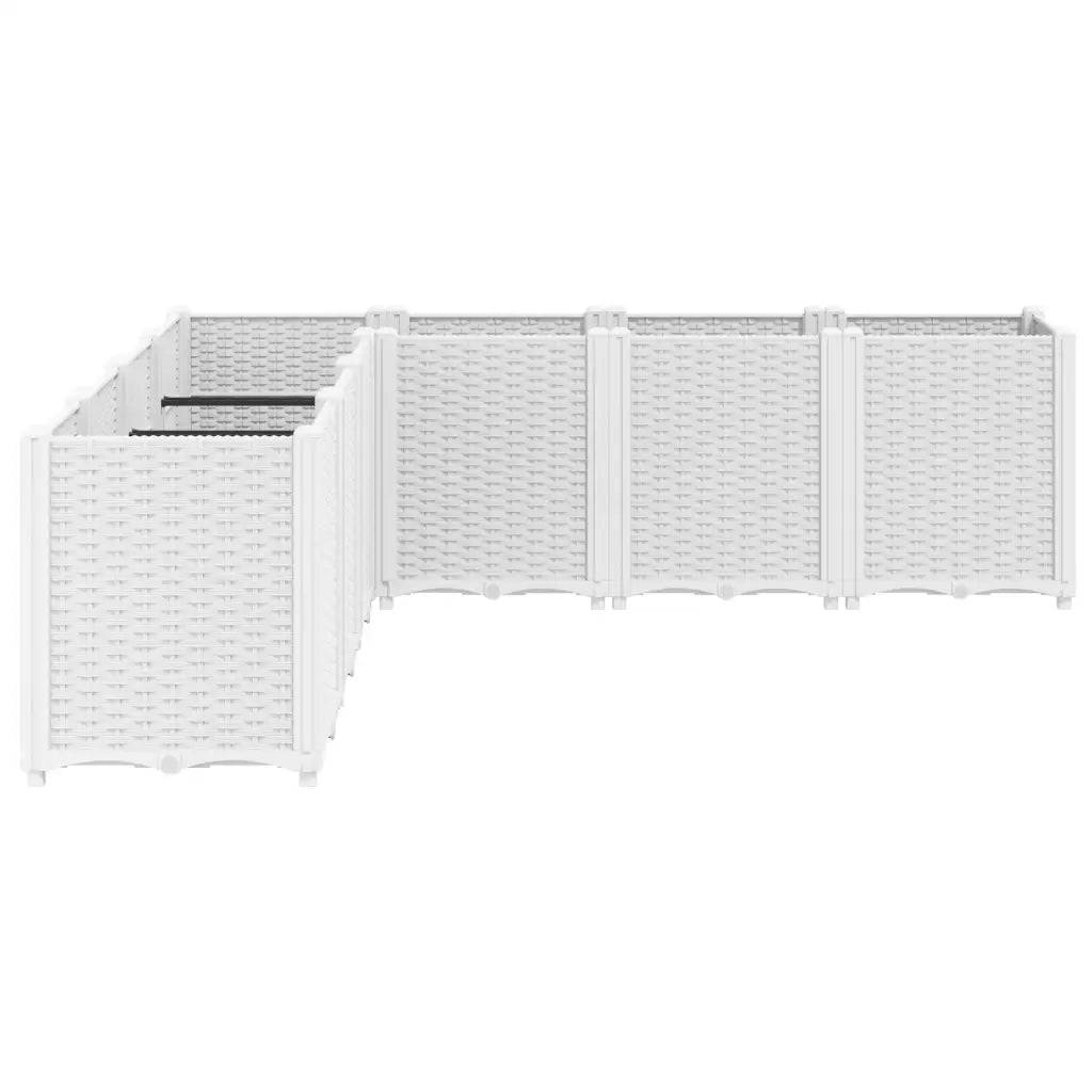 Helloshop26 - Jardinière modulable blanche 160 x 160 x 53 cm idéale pour plantes grimpantes style rotin en PP blanc - Image 3