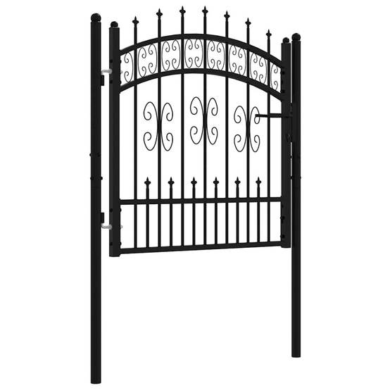Portail d'Entrée Pointe de Lance Acier Thermolaqué Élégant pour Jardin Noir 103x100 cm – ComfortXL Outdoor Living - Image 2