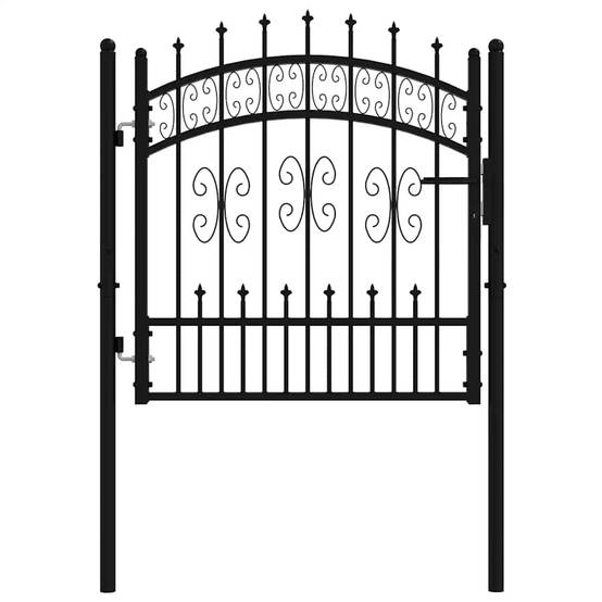Portail d'Entrée Pointe de Lance Acier Thermolaqué Élégant pour Jardin Noir 103x100 cm – ComfortXL Outdoor Living - Image 3