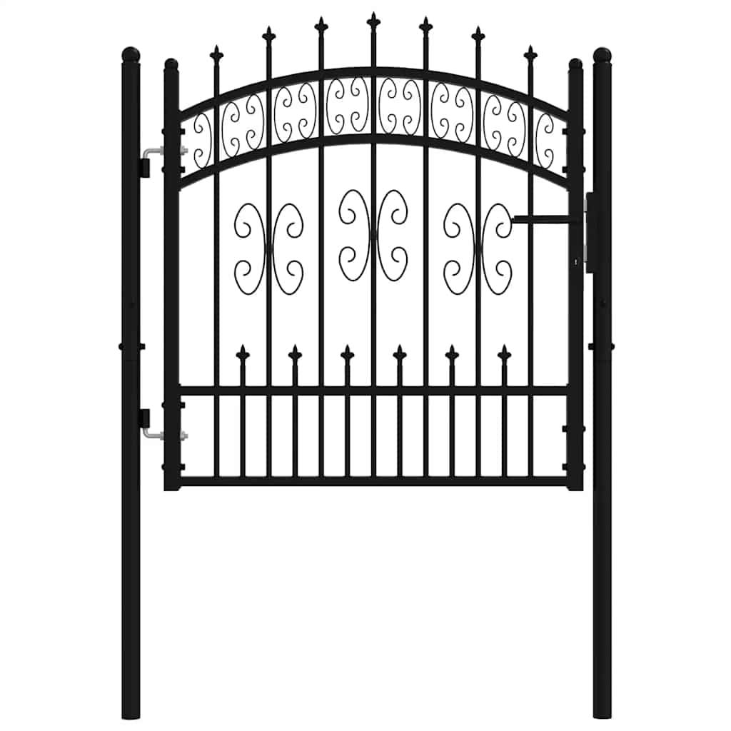 Portail d'Entrée Pointe de Lance Acier Thermolaqué Élégant pour Jardin Noir 103x100 cm – ComfortXL Outdoor Living - Image 3