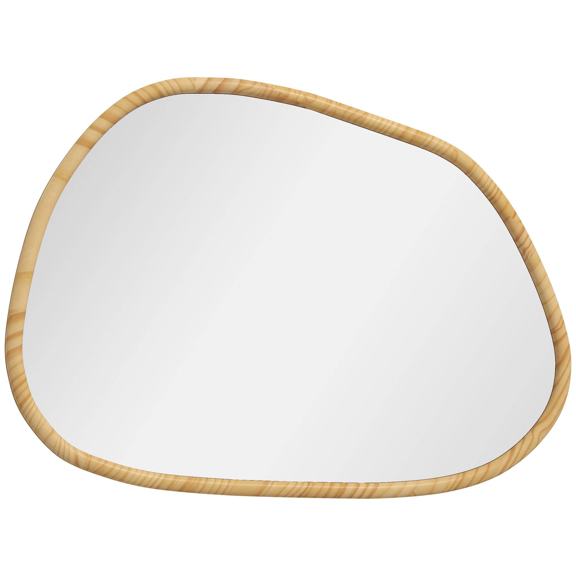 Miroir Mural Asymétrique Cadre Bois Pin Salon Salle de Bain Déco 70x50cm Naturel - ComfortXL Outdoor Living - Image 2