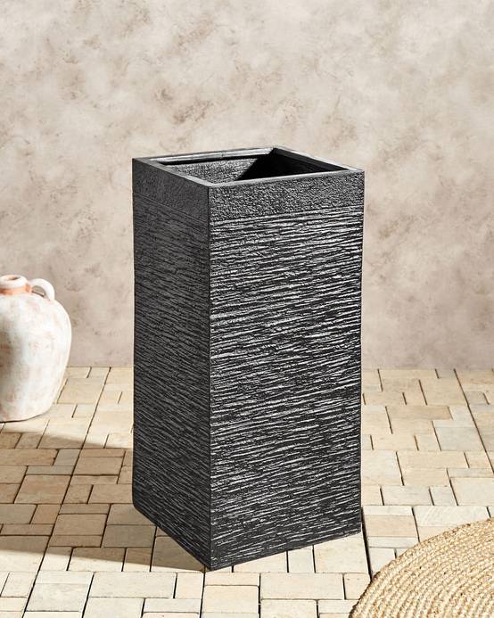 Beliani - Cache-pot d'extérieur Fibre d'argile Noir DION - 33x33x70- Beliani - Image 1
