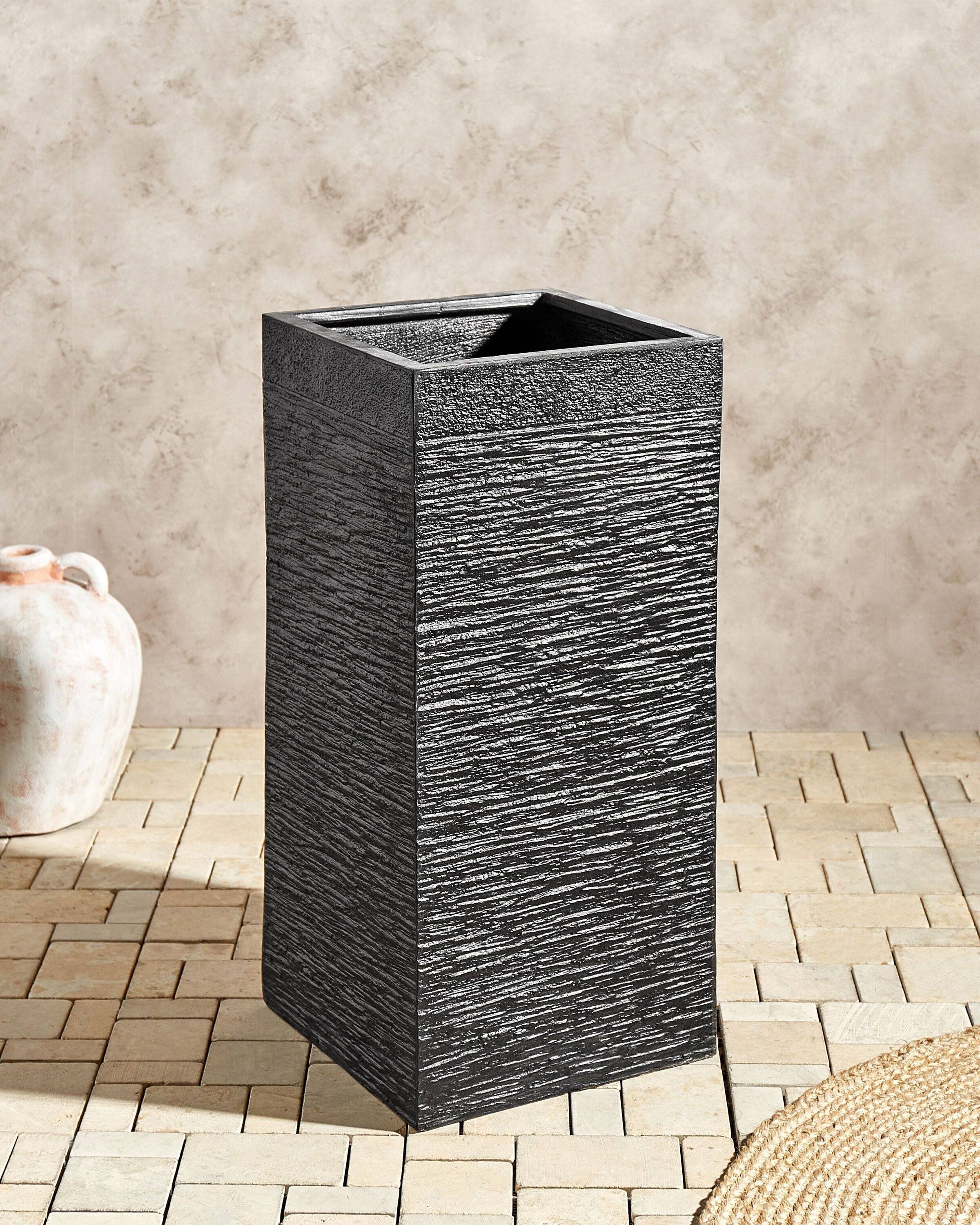 Beliani - Cache-pot d'extérieur Fibre d'argile Noir DION - Beliani - Imagen 1