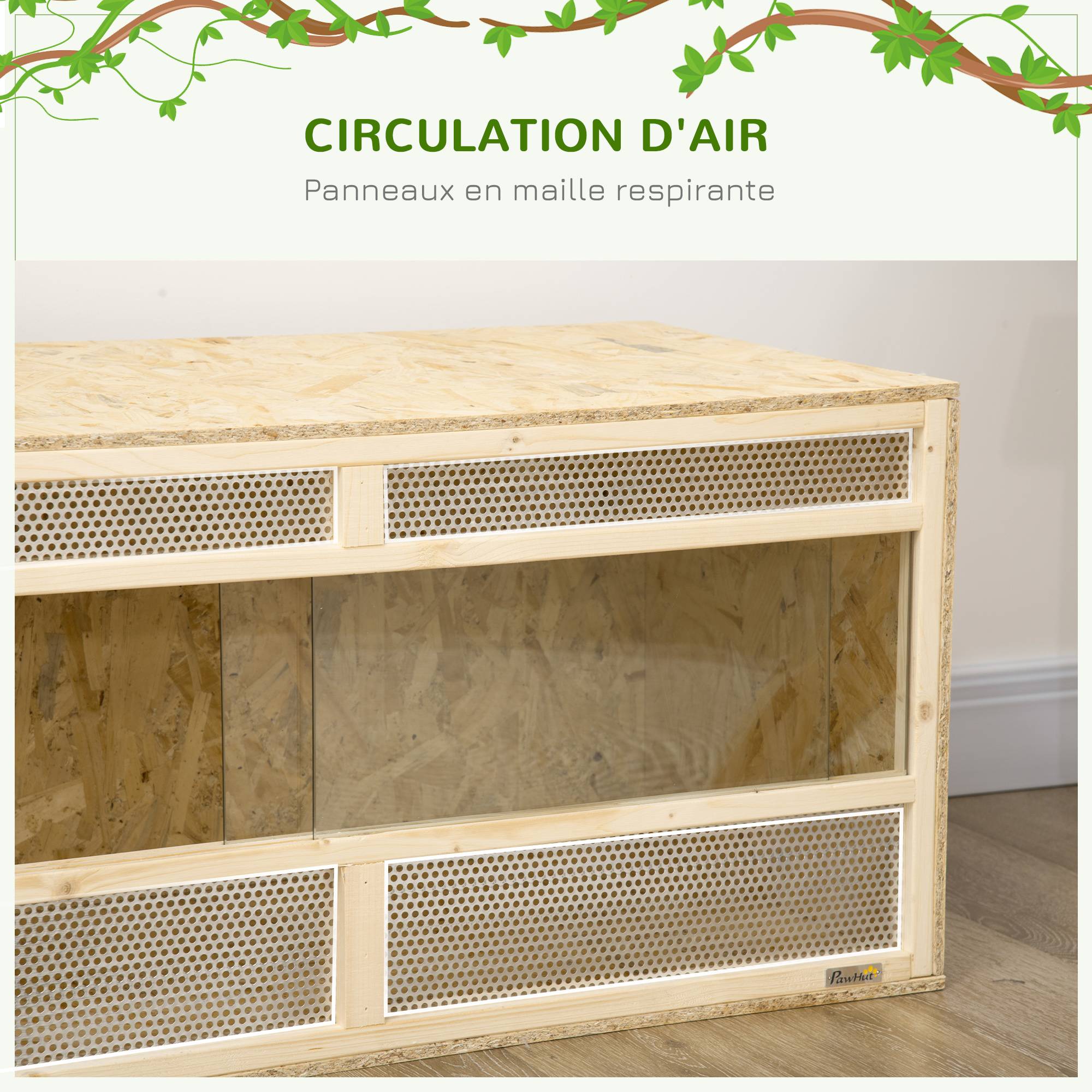 Terrarium bois OSB naturel 100 x 47 x 47 cm - PANGIVO - Image 9