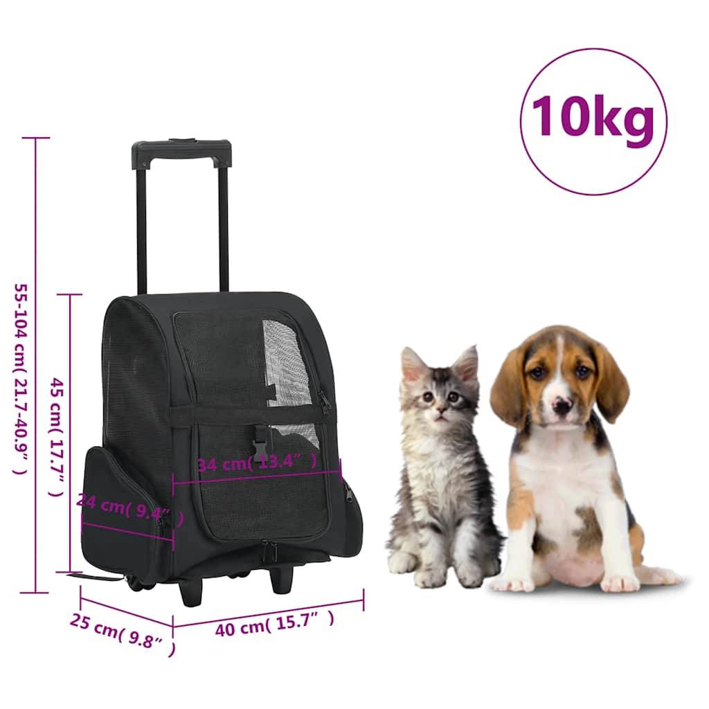 Vidaxl - Chariot polyvalent pliable pour animaux de compagnie noir vidaXL 171019 - Imagen 3