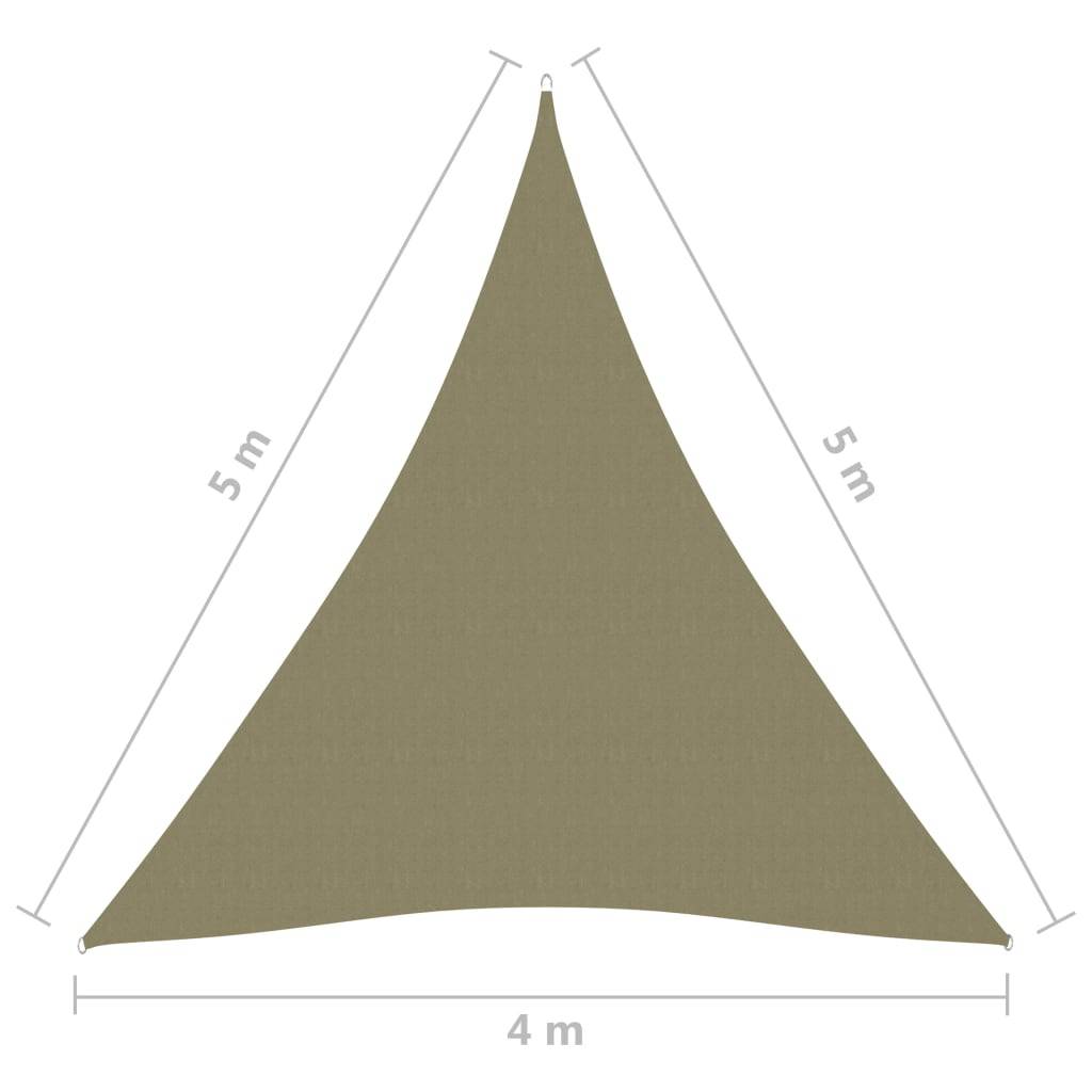 Helloshop26 - Voile toile d'ombrage parasol tissu oxford triangulaire 4 x 5 x 5 m beige - Imagen 6