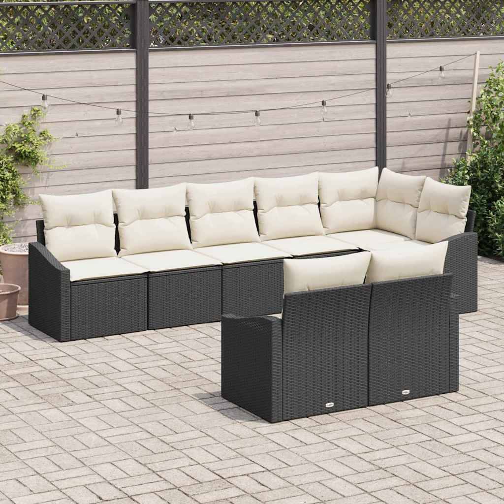 Salon de jardin 8 places en polyrotin modulable pour très grande terrasse Noir – ComfortXL Outdoor Living - Image 1
