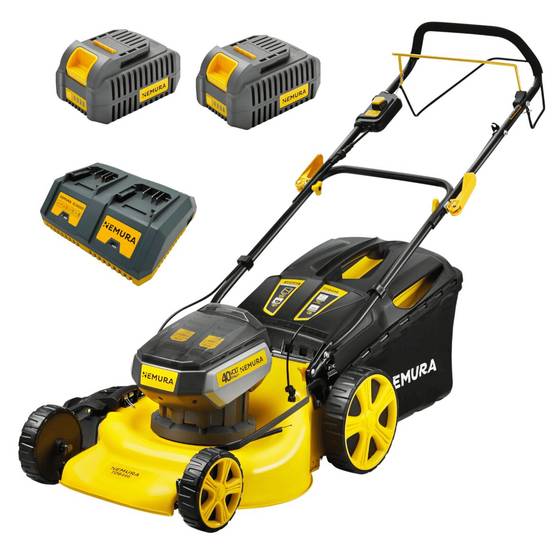 Nemura - Tondeuse A Batterie 80V (2x40V) - Coupe 46cm - Autotractée + 2 Batteries 4Ah + Double Chargeur - Autonomie 500m2 - Image 1
