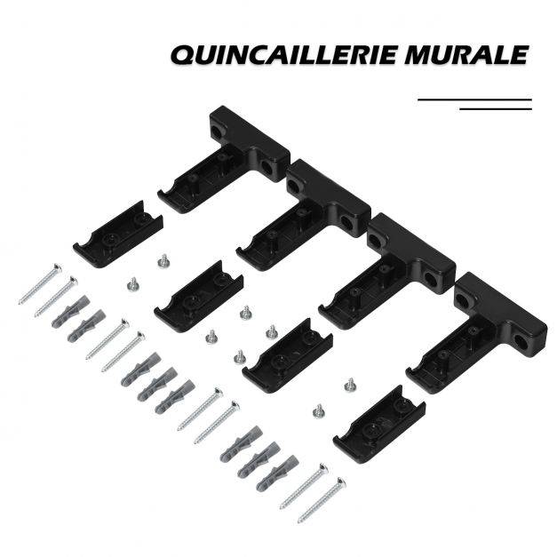 Helloshop26 - Barrière de sécurité pour enfant/animaux 290 x 74 cm 5 panneaux protection cheminée utilisation murale ou autoportante noir - Imagen 6