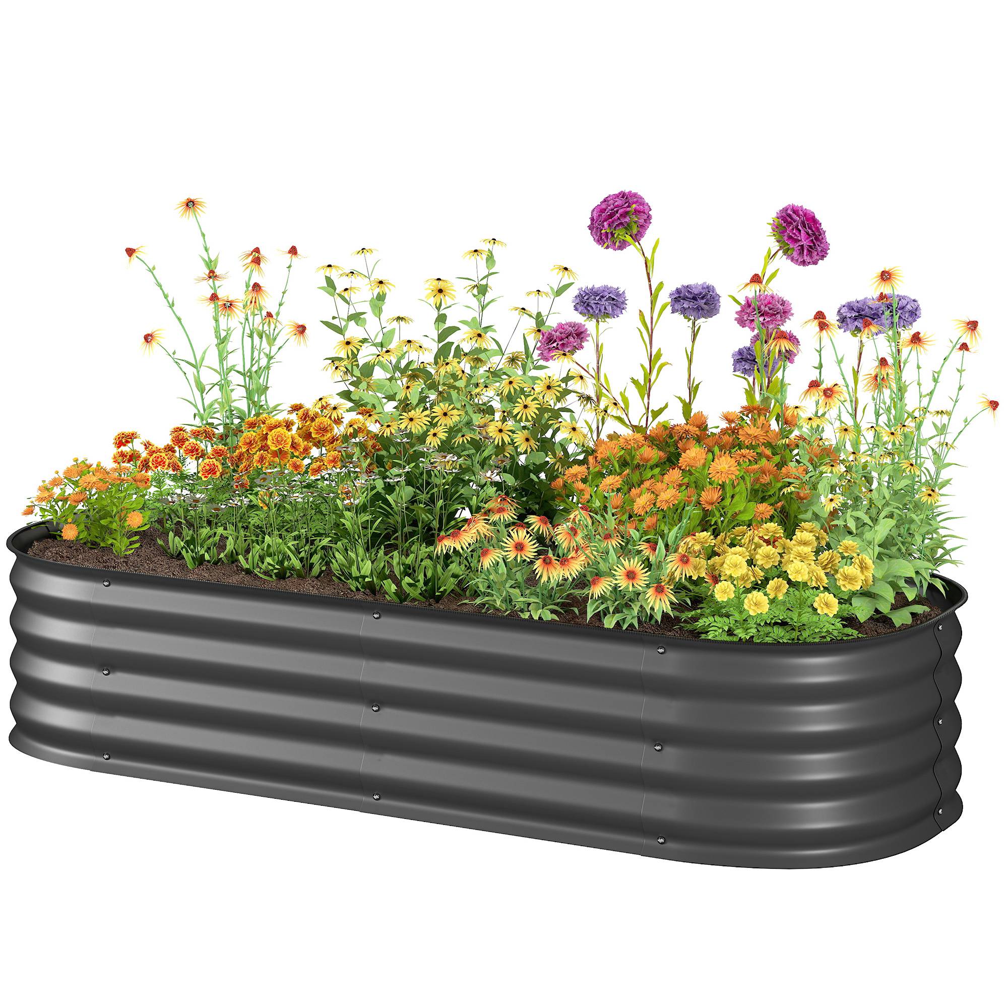 PANGIVO - Carré potager acier galvanisé gris foncé 150 x 62 x 30 cm - PANGIVO - Image 2