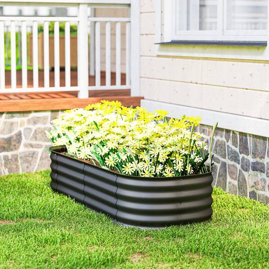 PANGIVO - Carré potager acier galvanisé gris foncé 150 x 62 x 30 cm - PANGIVO - Image 10