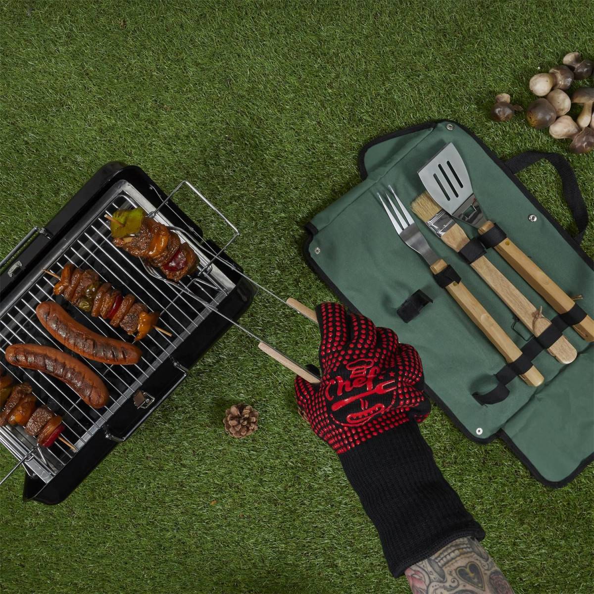 Cook Concept - Gant Anti Chaleur "Barbecue" 32cm Rouge & Noir - Image 3