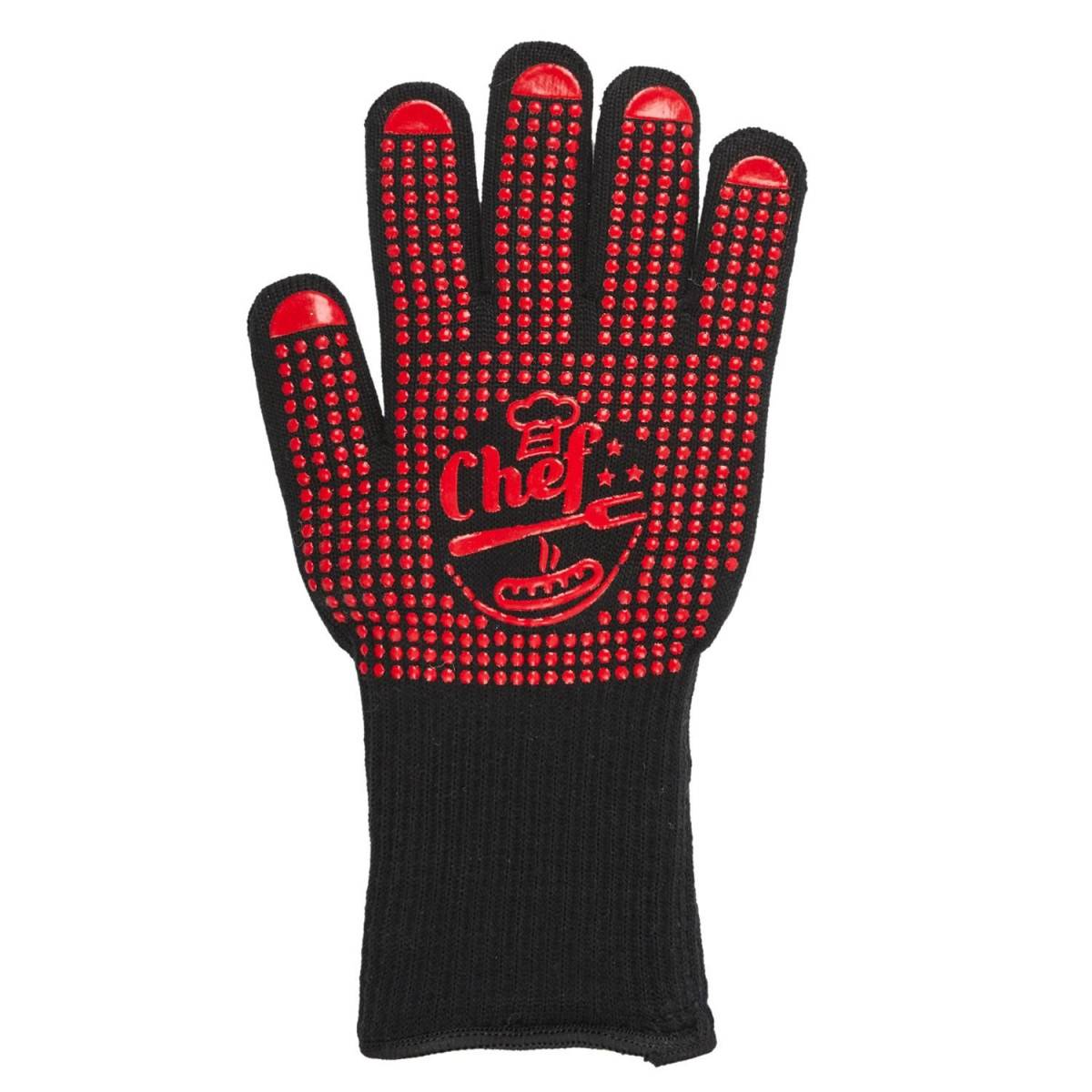 Cook Concept - Gant Anti Chaleur "Barbecue" 32cm Rouge & Noir - Image 2