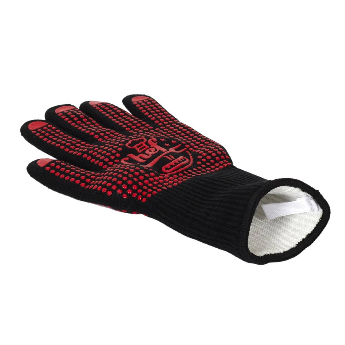 Cook Concept - Gant Anti Chaleur "Barbecue" 32cm Rouge & Noir - Image 1